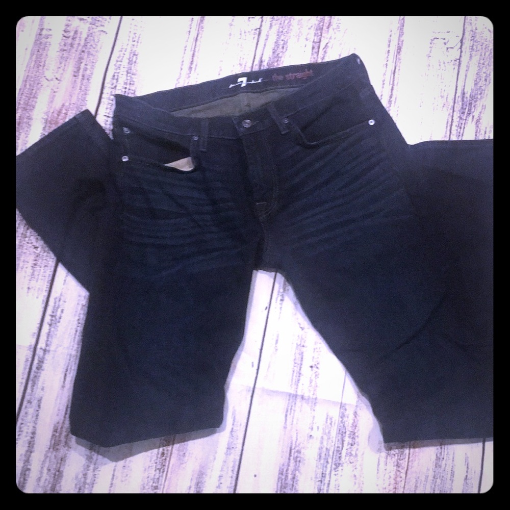 32x32 7 for all Mankind straight leg dark jeans